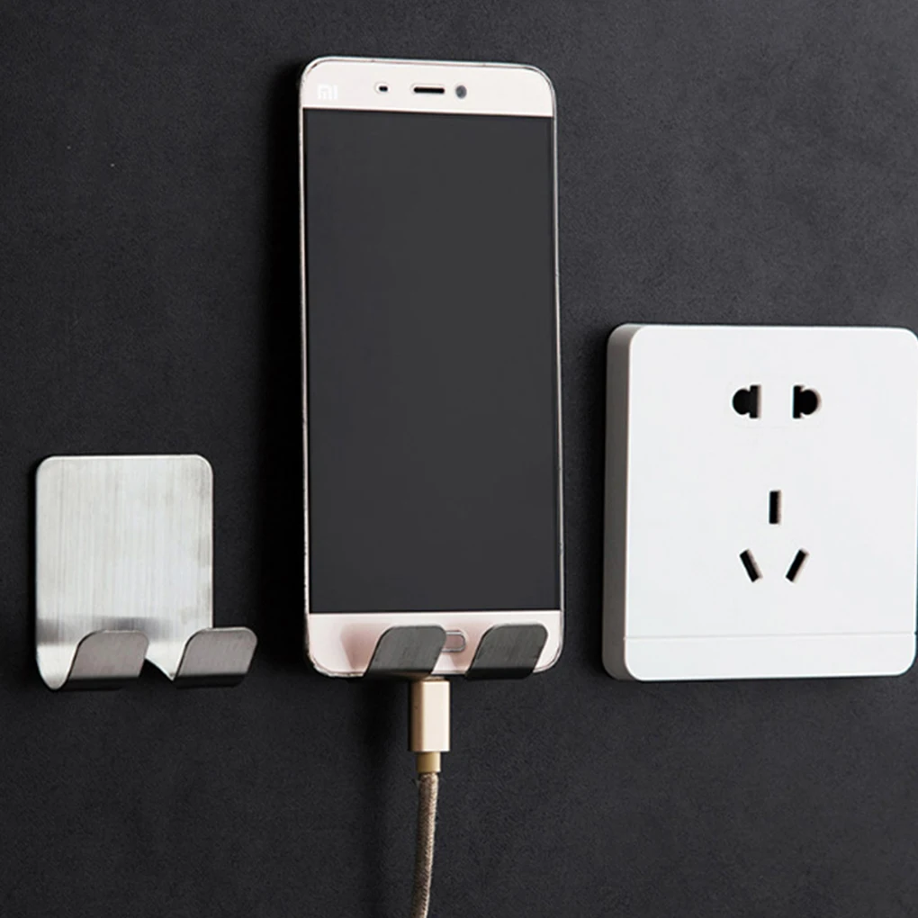 Горячий самоклеющийся держатель для штепсельной вилки из нержавеющей стали