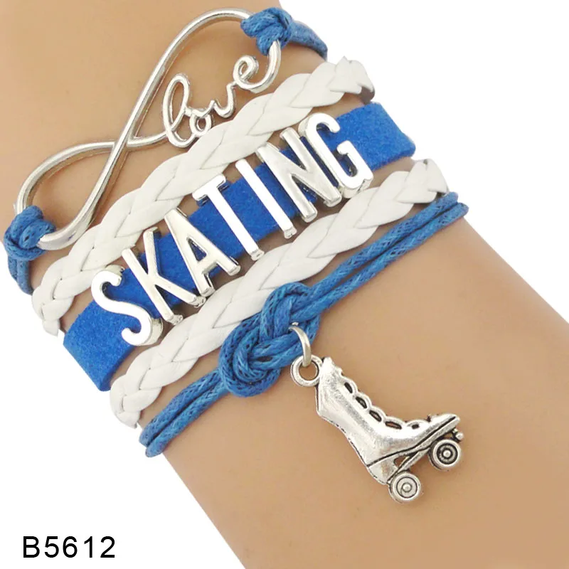 Высокое качество Live Your Dream Infinity Love to Skate Фигурное катание обувь дружба подарки браслеты для женщин