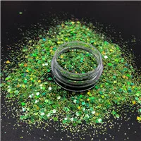 Holo green mixed Новая голографическая Лазерная роза Цвет массивный блеск микс порошок пыль конфетти-блестки хлопья для тела лицо волосы искусство вечерние украшения - Цвет: Holo green mixed