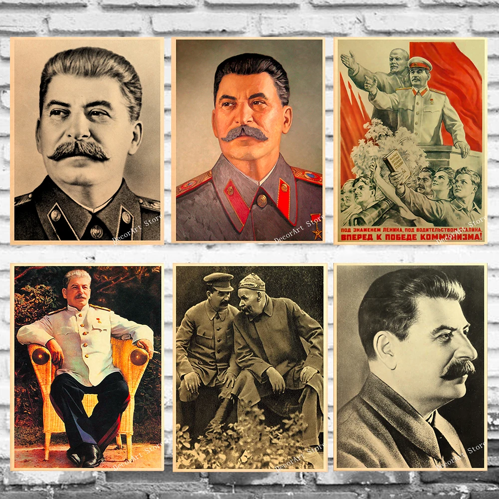 Ленин сталин CCCP советский союз лидер холст живопись винтаж стены крафт плакаты с