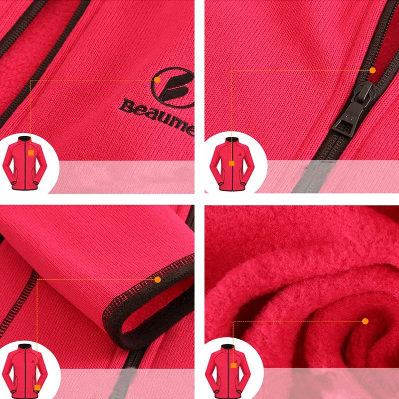 

Beaume Outdoor Sport Thermal Hiking Long Sleeve Overcoat Women's Fleece Jacket for Winter 63318