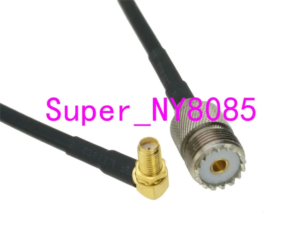 

RG58 UHF SO239 Female Jack to SMA Female Jack Bulkhead Right angle RF Jumper pigtail Cable 6inch~3FT