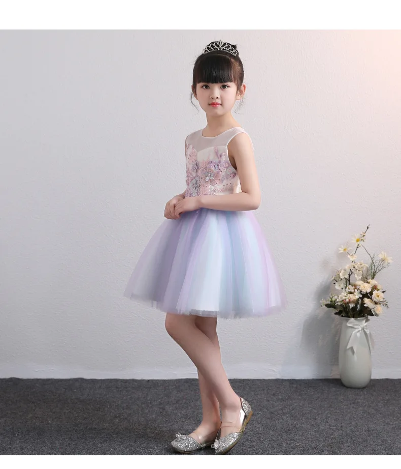 Платье принцессы для девочек летнее платье с цветочным рисунком Шесть детских