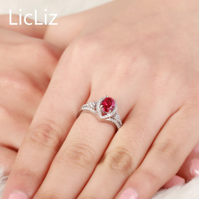 LicLiz 925 пробы серебряные кольца вечности для женщин большая Овальная Капля воды
