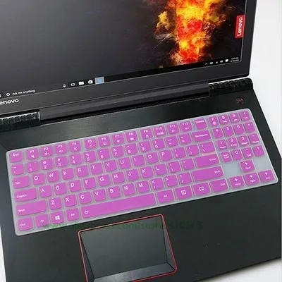 Purple Силиконовая клавиатура защитная оболочка покрытие для lenovo Легион R720 R730 Y520 Y720 Y7000 Y7000P Y540 Y9000K 15,6 ''/Y730 Y740 17,3'' - Цвет: Purple