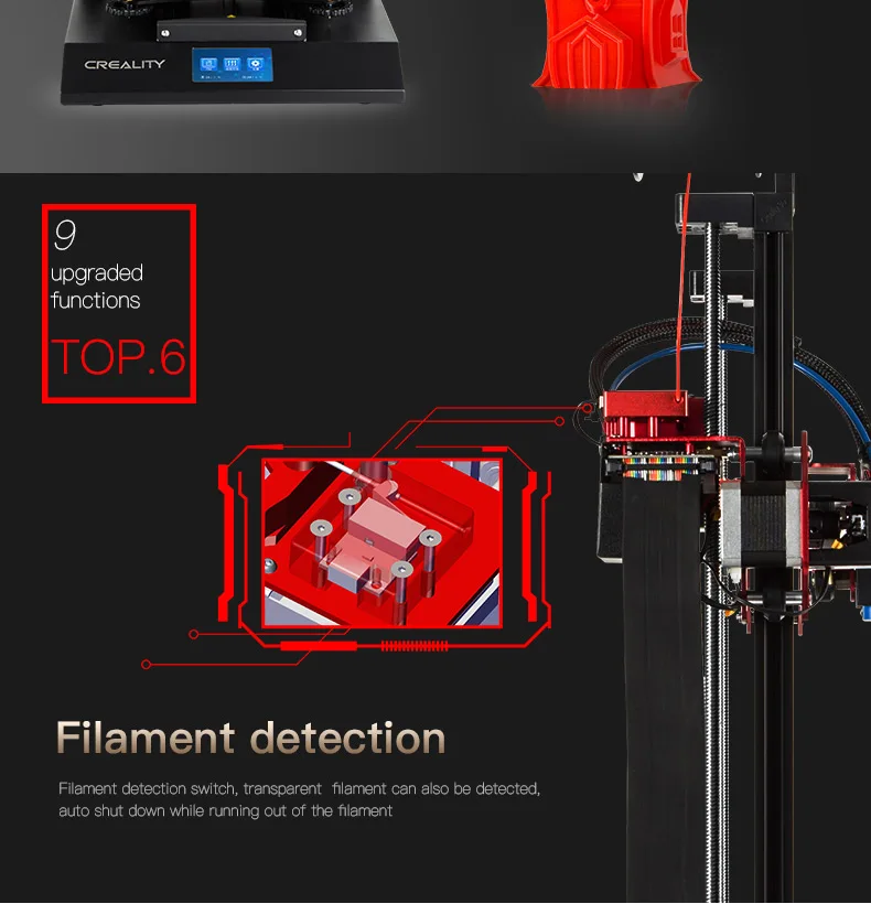 Creality CR-10S PRO 3d принтер сенсорный ЖК-датчик автоматической коррекции принтер восстановление печати нити обнаружения Funtion Средняя мощность