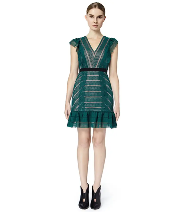 Женское Прозрачное платье-мини с открытой спиной кружевное вечернее платье