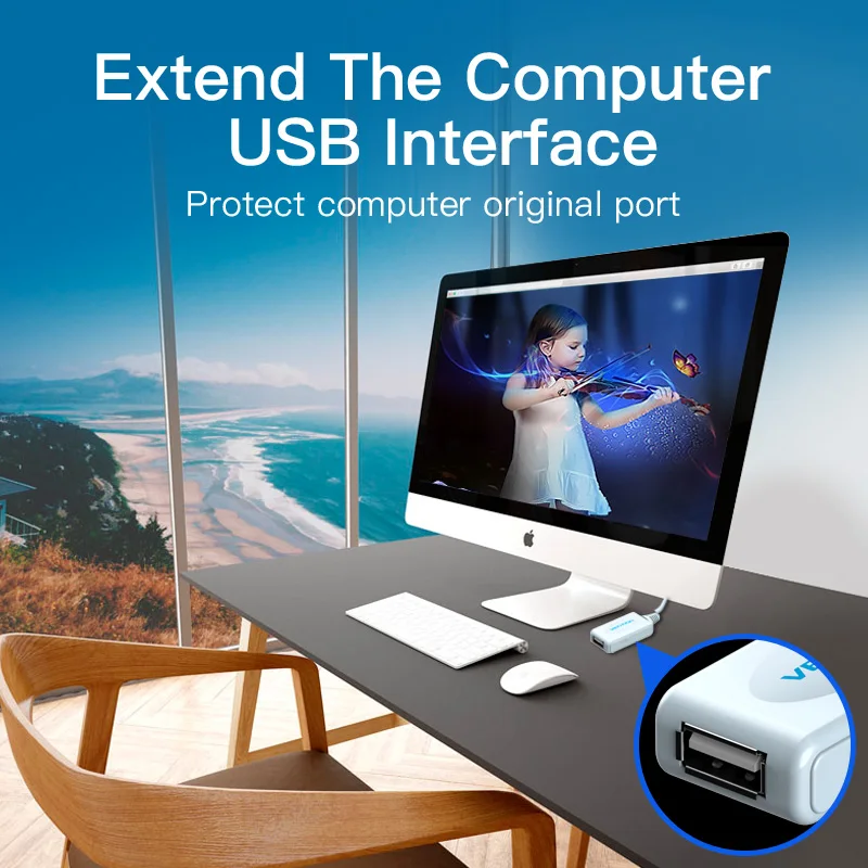 Удлинительный кабель Vention USB 2 0 с усилителем 5 м 10 usb типа папа мама для ПК мыши веб