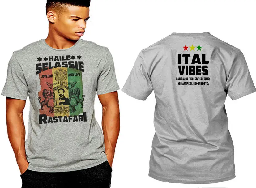 

Mens T Shirts Fashion Jah Rastafari Haile Selassie Vybz Kartel, Gregory Isaacs gray tee Tee shirt