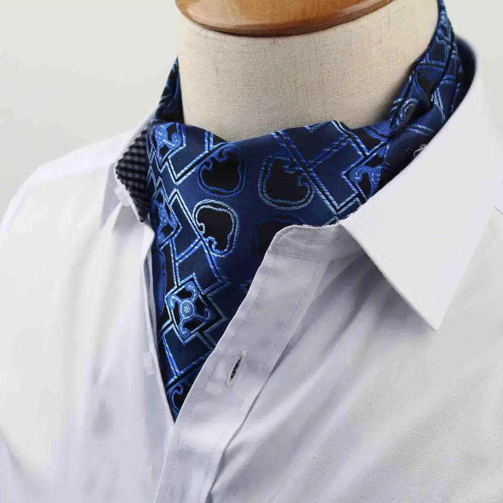2 Мужской винтажный галстук, формальный галстук Ascot, резинка для волос, британский узор в горошек, джентльмен, полиэстер, шелковый галстук для шеи, роскошный - Цвет: 2