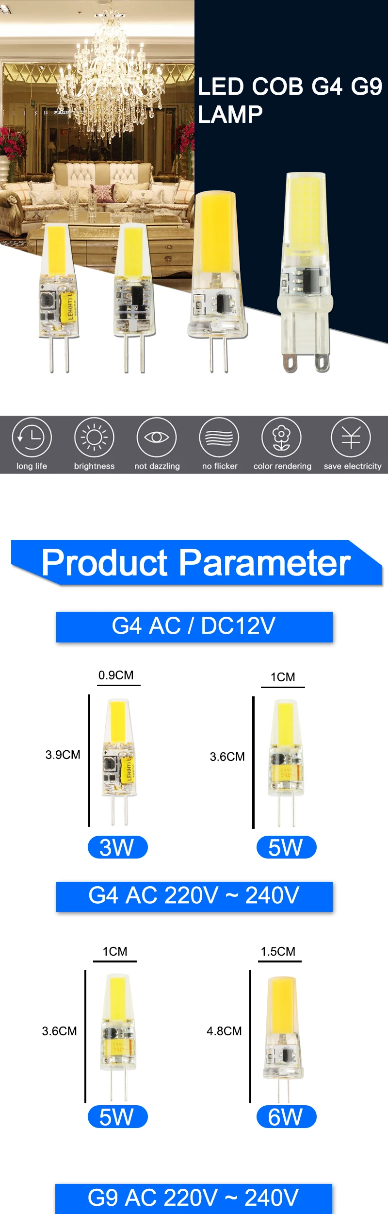 10 шт. COB затемненный светодиодный G4 светильник G9 светодиодный светильник 220V AC DC 12V светодиодный G9 3W 5W 6W SMD 2835 Светодиодный светильник ing заменить галогенные точечный светильник