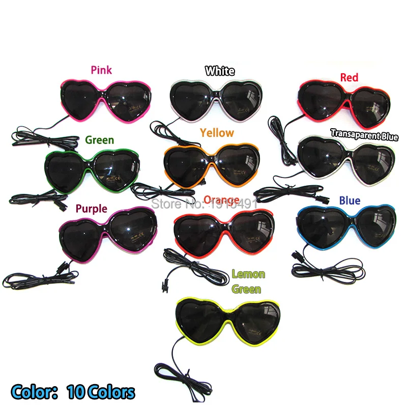 Лидер продаж! 10 цветов в наличии форме сердца звуковые активные EL wire