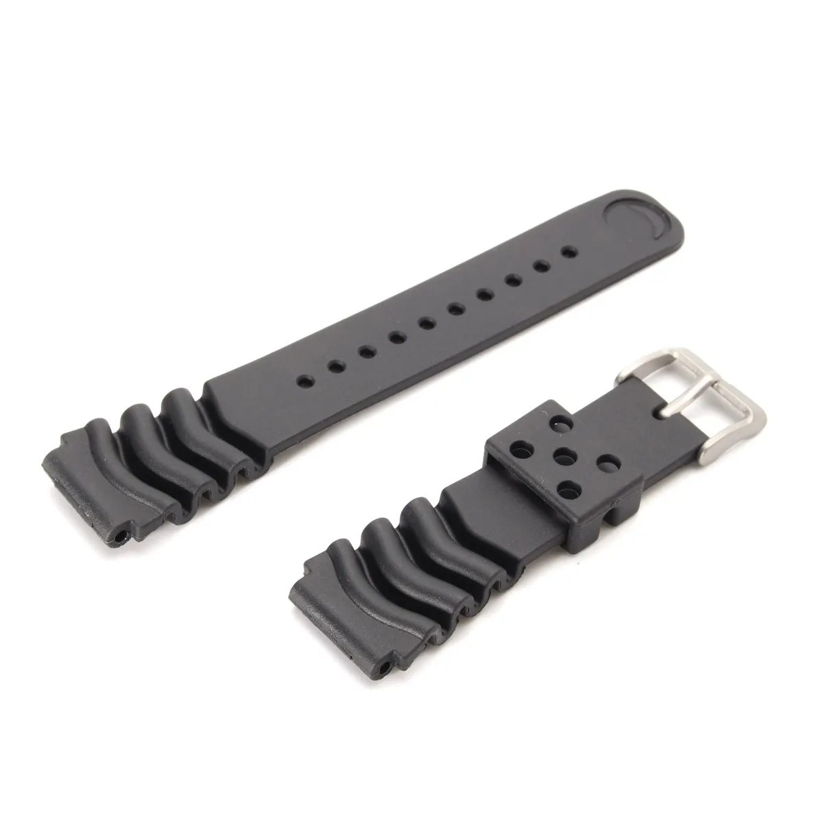 Черный 22 мм мягкий силиконовый спортивный ремешок для наручных часов сменный с