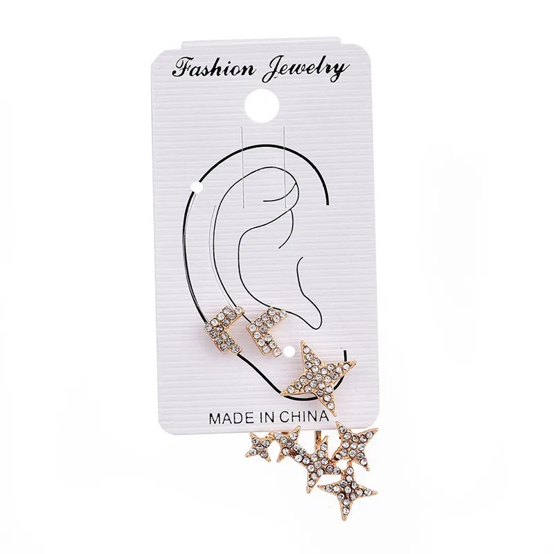 Набор сережек со стразами Золотая Звезда стрела украшения для подарка|stud earrings