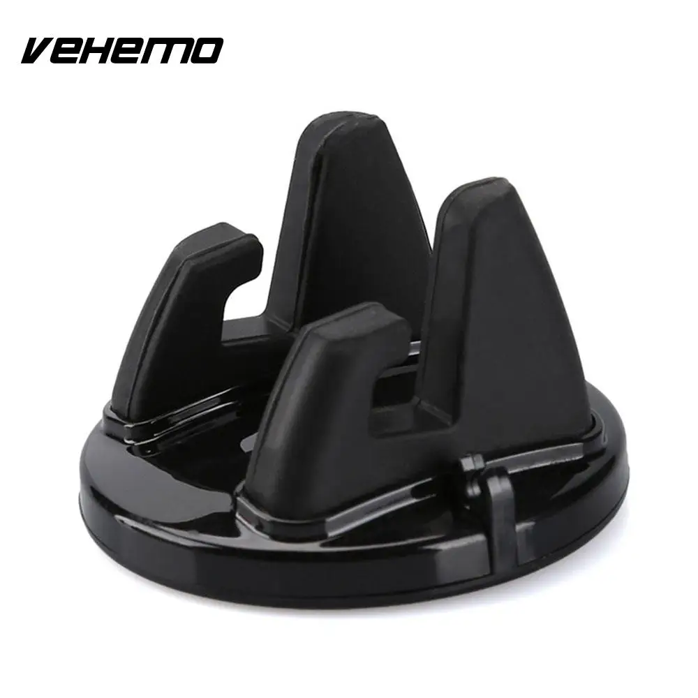 black Vehemo мягкий силиконовый Противоскользящий держатель Универсальный Автомобильный держатель Автомобильный кронштейн модная вращающаяся приборная панель - Цвет: black
