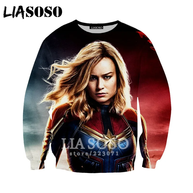 LIASOSO осенняя Новинка мужские и женские толстовки с 3D принтом фильма капитан