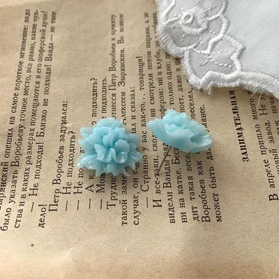 C 2.2cm HUANZHI корейские прозрачные акриловые Ледяные Блоки акриловые цветочные серьги-гвоздики с эпоксидной смолой для женщин девушек летние ювелирные изделия подарок - Окраска металла: C 2.2cm
