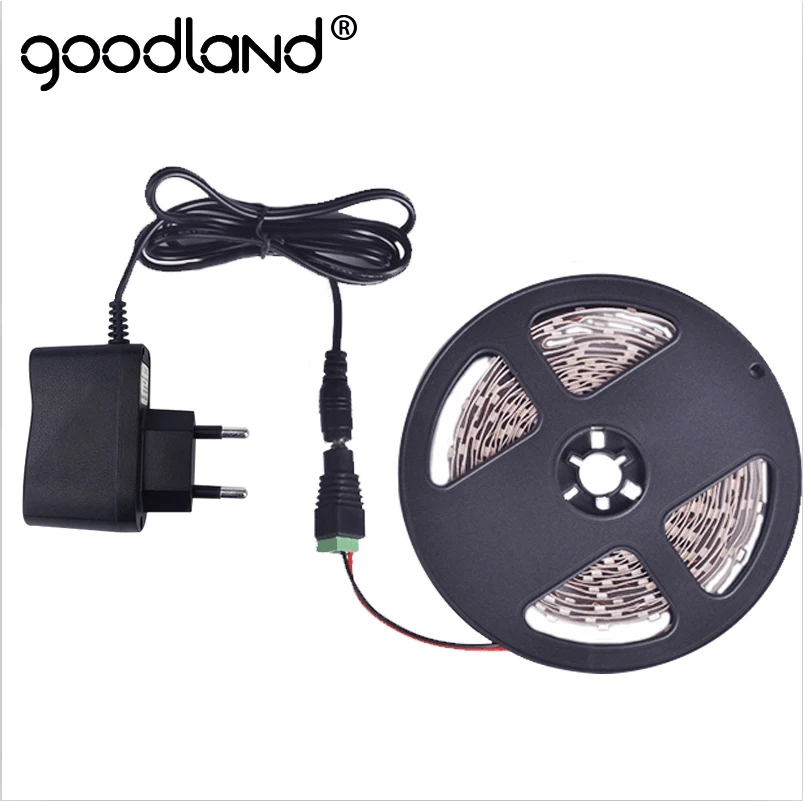 Goodland RGB Светодиодная лента 12 В SMD3528 5 м световой ленты гибкая Диодная 2 а красный