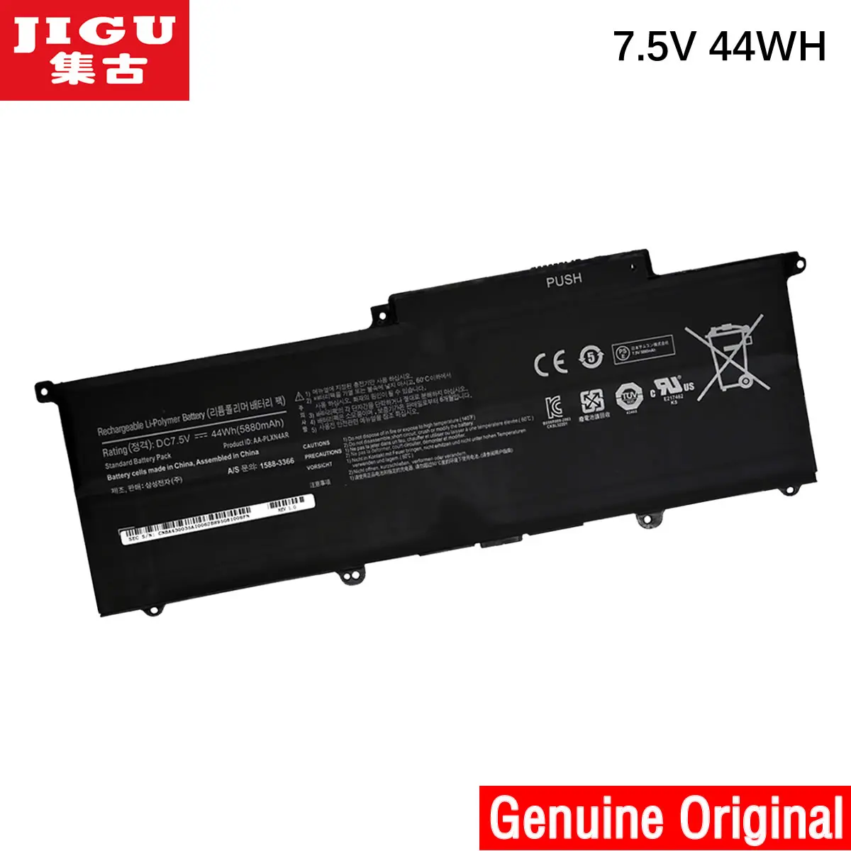 

JIGU AA-PLXN4AR Original Laptop Battery For SAMSUNG Ultrabook 900X3C 900X3D 900X3E NP900X3C NP900X3D NP900X3E 7.5V 44WH