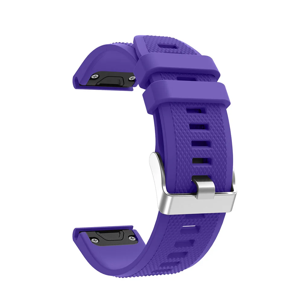 22 мм силиконовый ремешок для Garmin Fenix 6/5/5 Plus Quick Release Band для Garmin Forerunner 935/Instinct/Quatix 5 Smart Watch band - Цвет ремешка: Фиолетовый