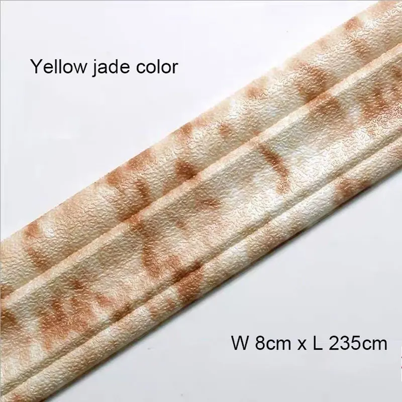 Yellow marble color 3D самоклеящаяся линия талии Наклейка на стену пена плинтус водонепроницаемый Мраморный Край гостиная детская комната Домашний декор для стен - Цвет: Yellow marble color