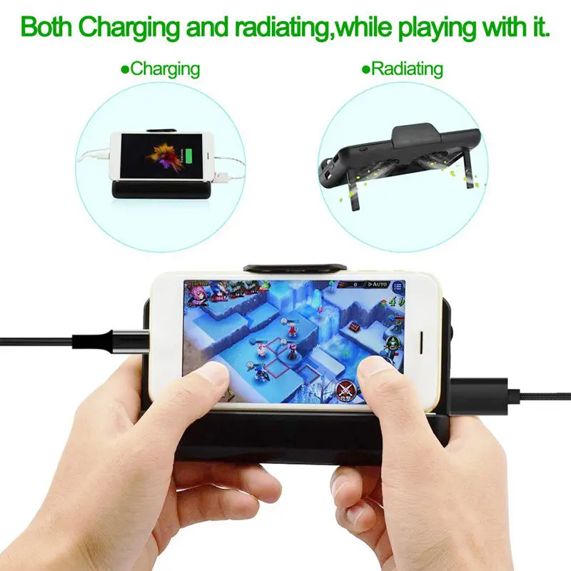 Cell Phone Cooler Usb Cooling Dual Fan Radiator/Stand Holder/Power Bank With 4400Mah Rechargeable Battery For Iphone Smart Ph |