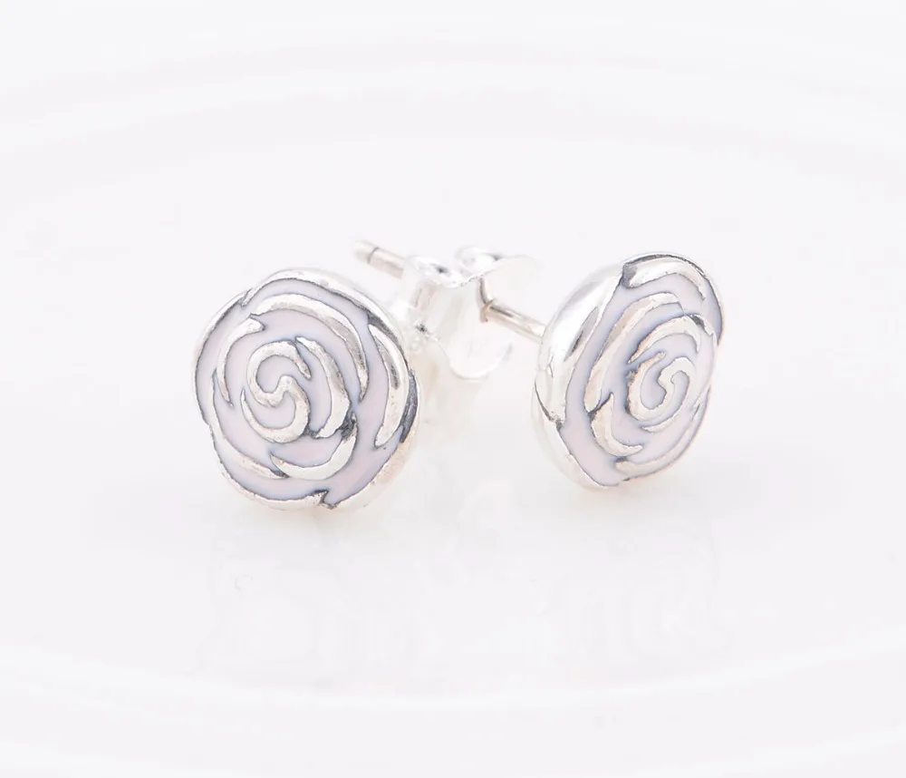 New Arrival 925 Sterling Silver Mothers Day Pink Enamel Studs Earrings top fashion jewelry High quality | Украшения и аксессуары