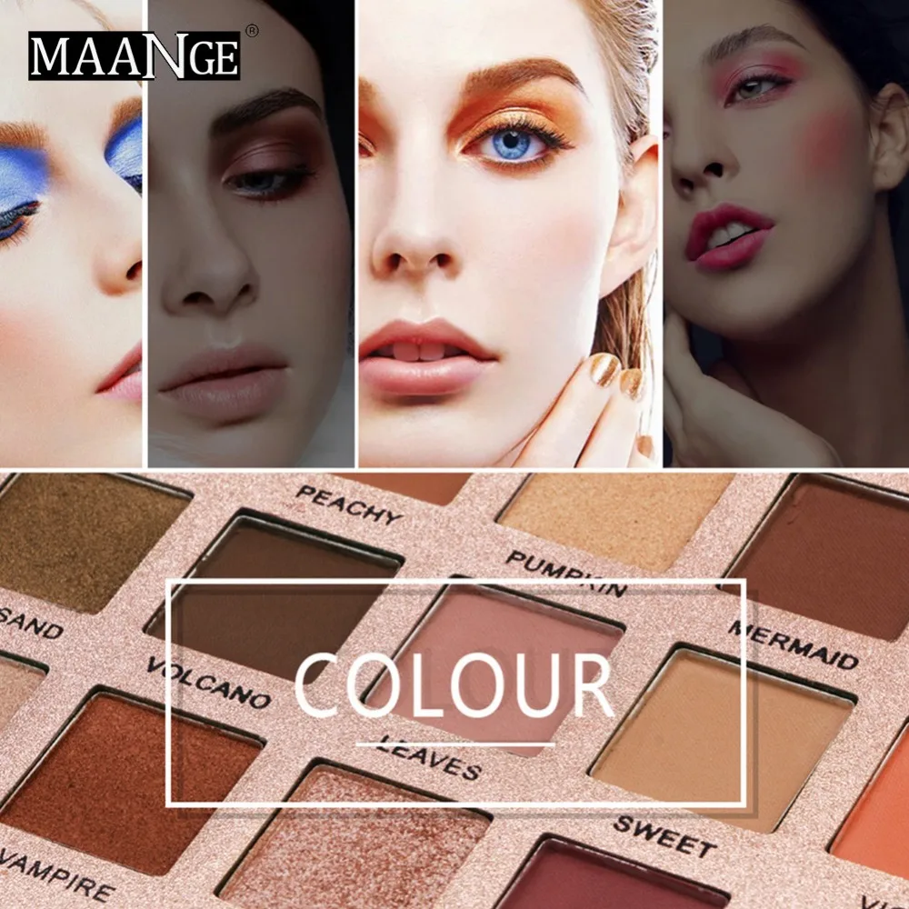 MAANGE Professional 18 цветов Тени для век Косметические матовые мерцающие тени Макияж