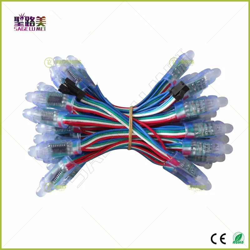 50 шт. светодиодный модуль освещения 12 мм lumineuse luces DC5V Полноцветный WS2801/6803 пикселей