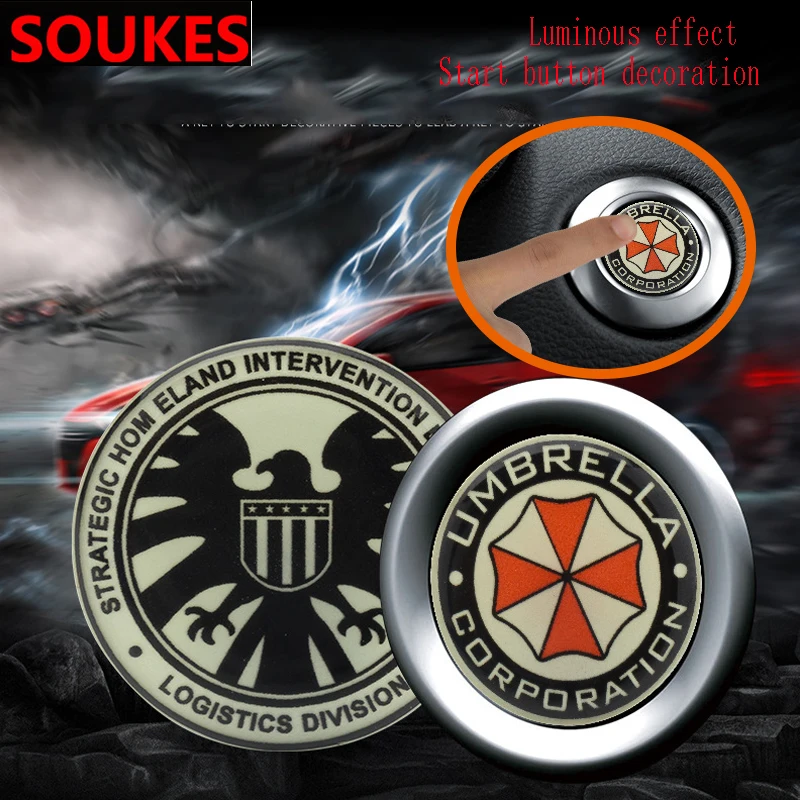 Алюминиевое украшение для автомобиля пусковая кнопка декоративная наклейка