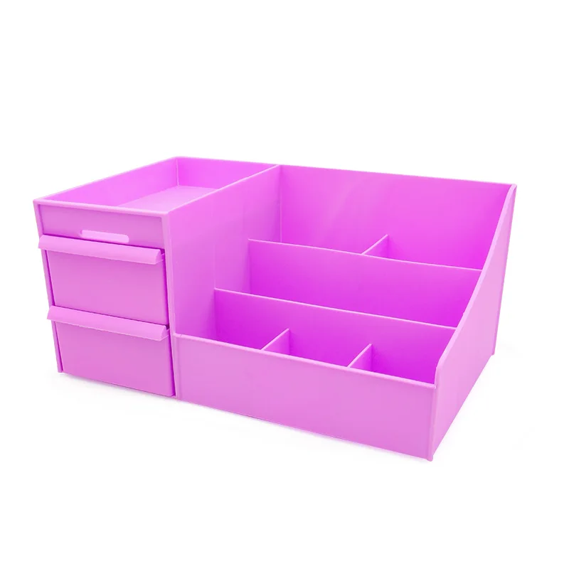 Purple Косметический ящик для хранения, пластиковый туалетный столик для макияжа, стойка для ухода за кожей, Домашний Органайзер, контейнер для мобильного телефона - Цвет: Purple