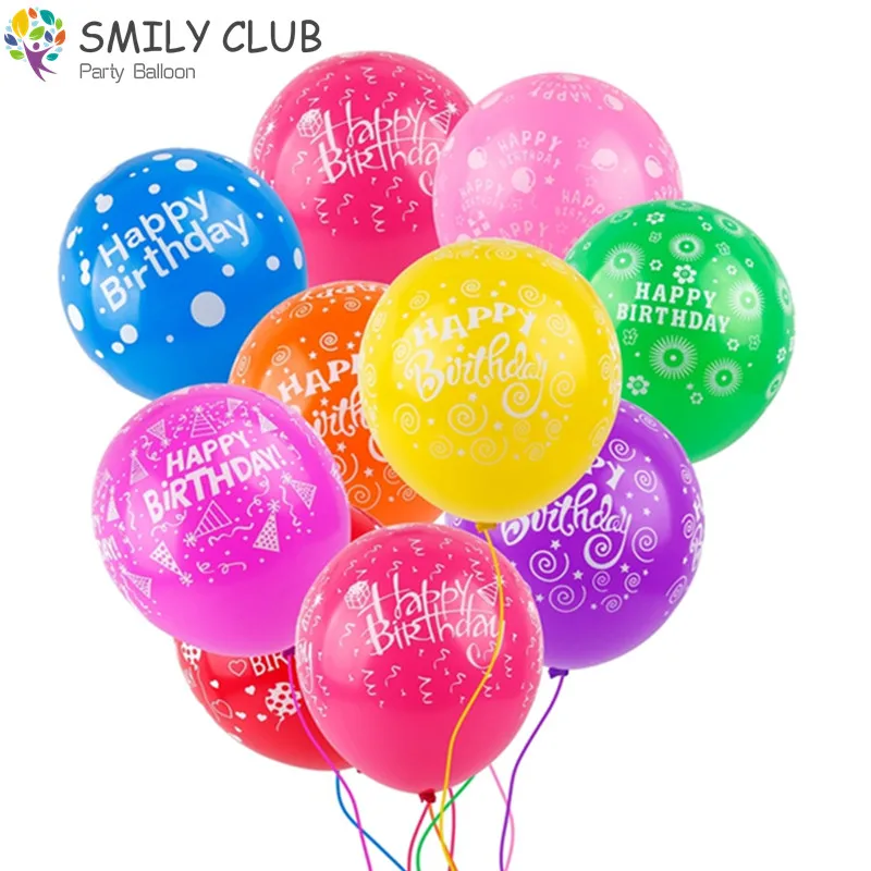 100 шт./лот цветные воздушные шары с днем рождения украшения высокое качество