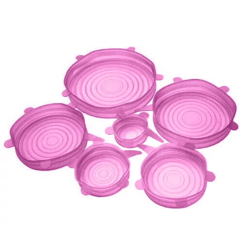 6 Pack Pink 6 шт./компл. силиконовые крышки для кружки многоразовые Еда свежий сохранить крышка Универсальный Прочный стакан фильтра для хранения пластина Кухня к высоким температурам инструменты - Цвет: 6 Pack Pink