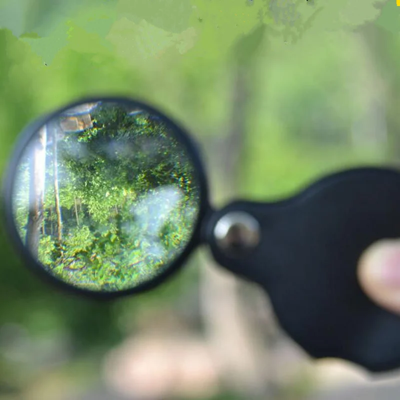 Складная Карманная Лупа 6x светодиодная для чтения из оптического стекла высокой