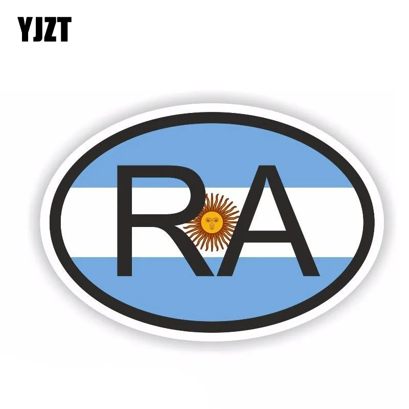 YJZT 10 8 см * 7 2 Аргентина RA Автомобильная наклейка страна код овальная ПВХ 6