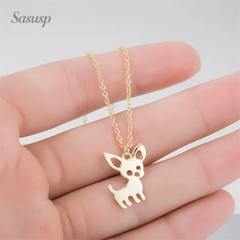 Симпатичные Чихуахуа собака кулон ожерелье для женщин девушек в виде