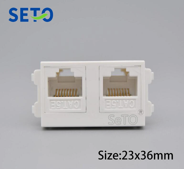Сетевой модуль SeTo 128 Type Double RJ45 Cat5e сетевой Keystone для розетки настенной