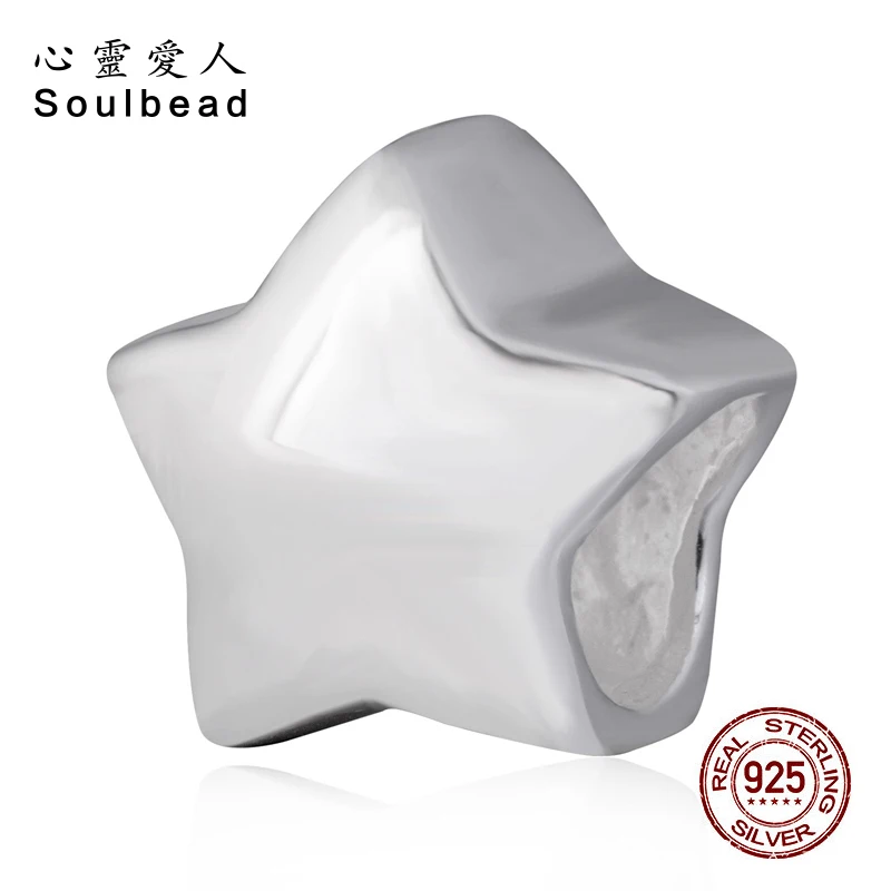 Soulbead 925 серебро Fit Pandora браслет DIY бусины золотая звезда очаровательные ювелирные украшения в форме сердца для подарка на день рождения SS0439