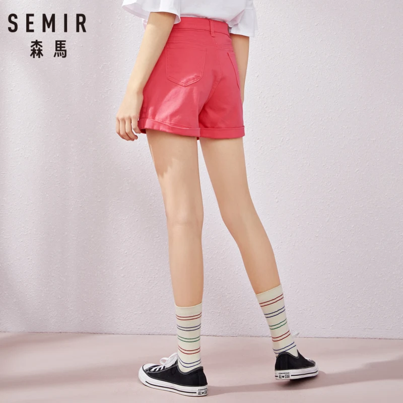 Женские повседневные шорты SEMIR прямые облегающие спортивные с низкой талией в