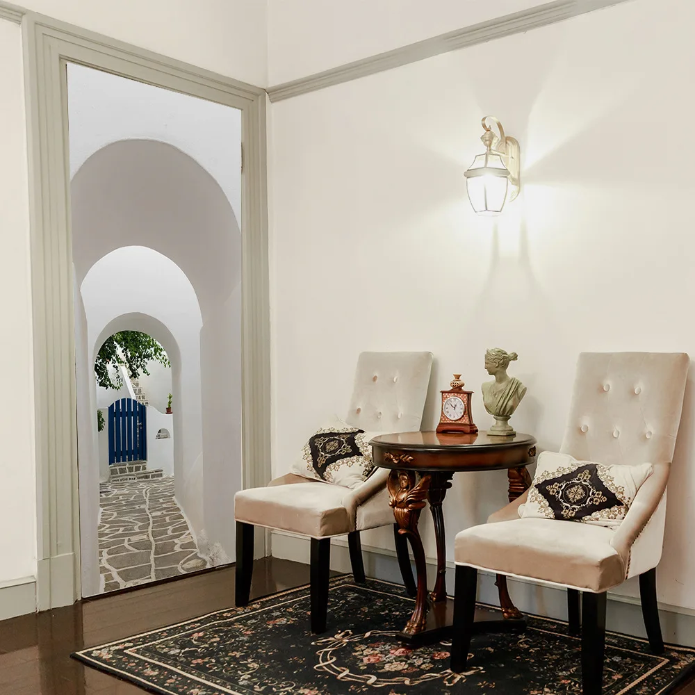 Греческое крыльцо камень дорога дверь украшения наклейки для гостиной спальни 3D