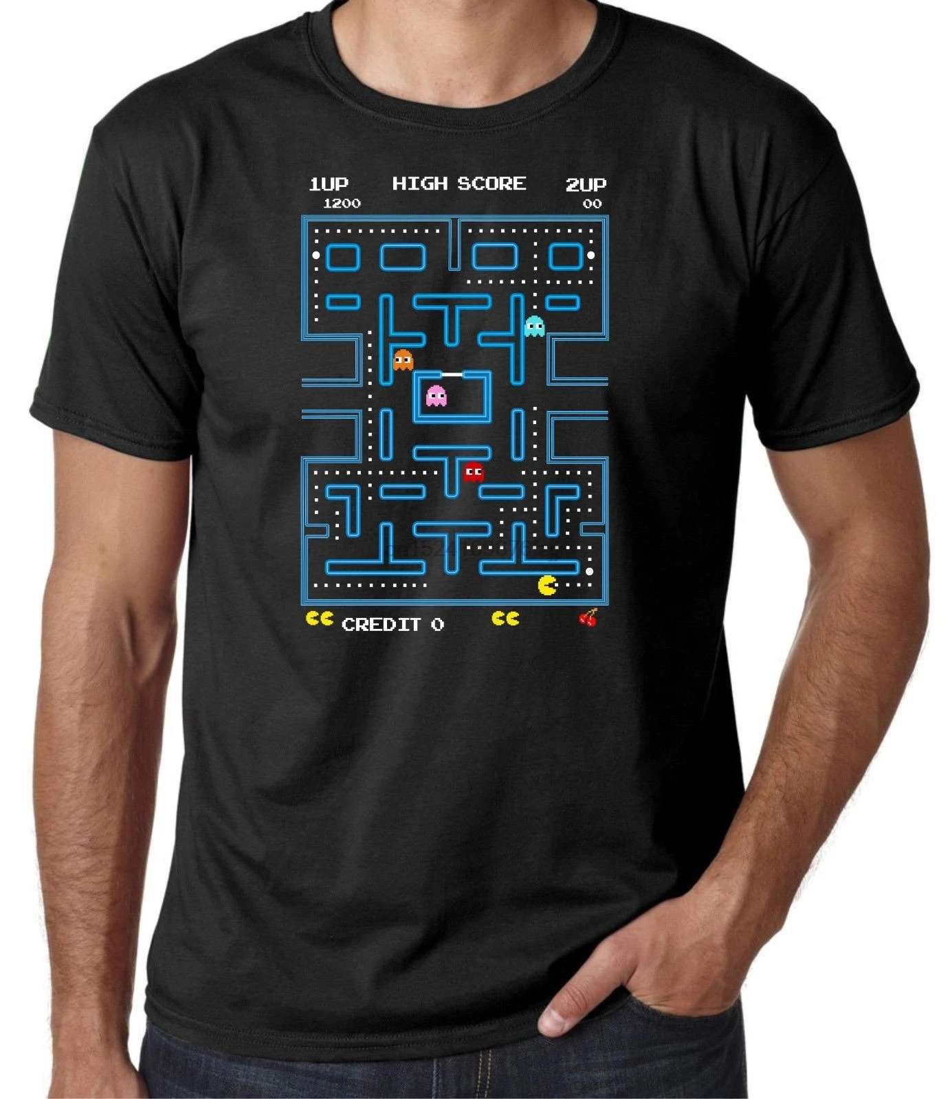 Мужская футболка Pacman в стиле ретро 70s 80s аркадные компьютерные видеоигры Space Invaders |