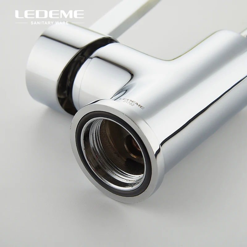 LEDEME желтый смеситель для кухонной раковины латунный резиновый поворотный