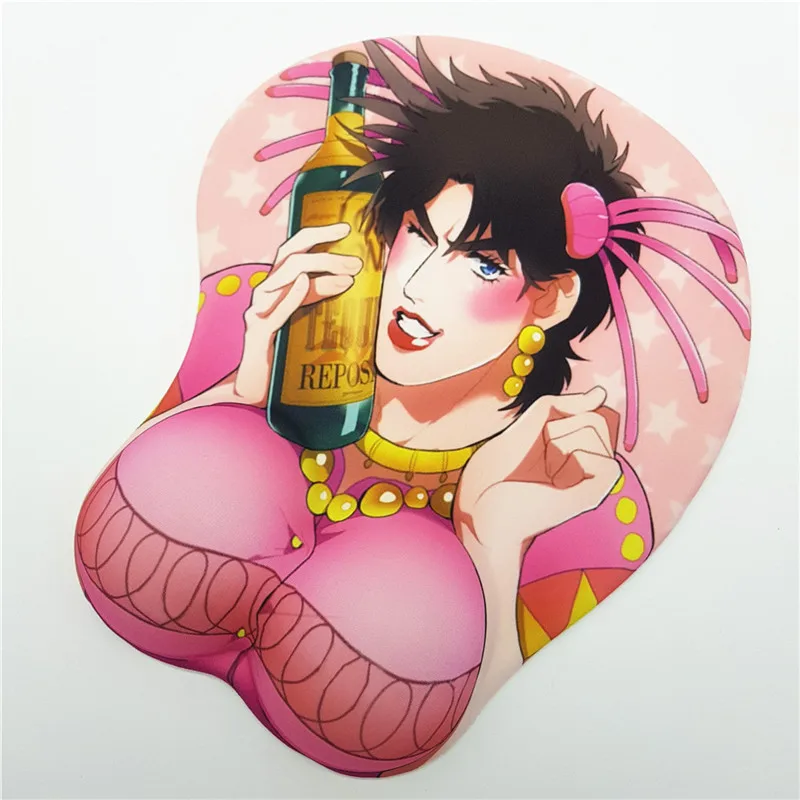 JOJO'S Необычные Приключения аниме 3D коврик для мыши Мягкая грудь с подставкой для запястья силиконовый гель заполнен