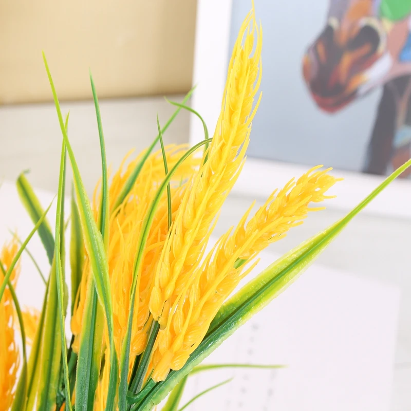 Искусственные рисовые цветы имитация золотого зерна фильма пластиковые | Дом и