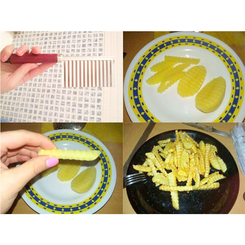 1 шт. из нержавеющей стали для картофельного теста волнистый резак резки