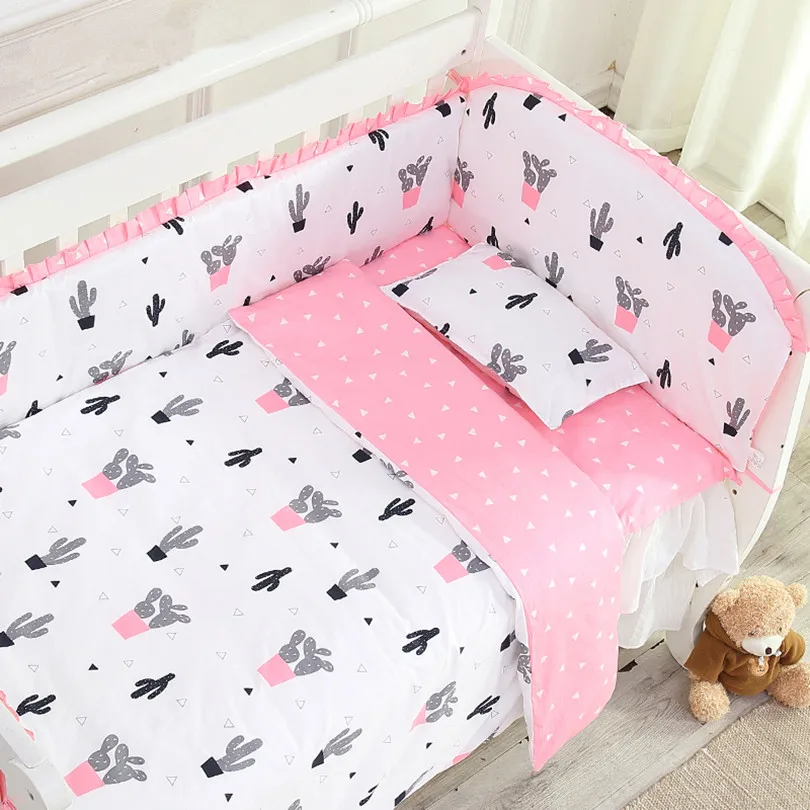 Комплекты постельного белья для малышей хлопковые бамперы детской кроватки с