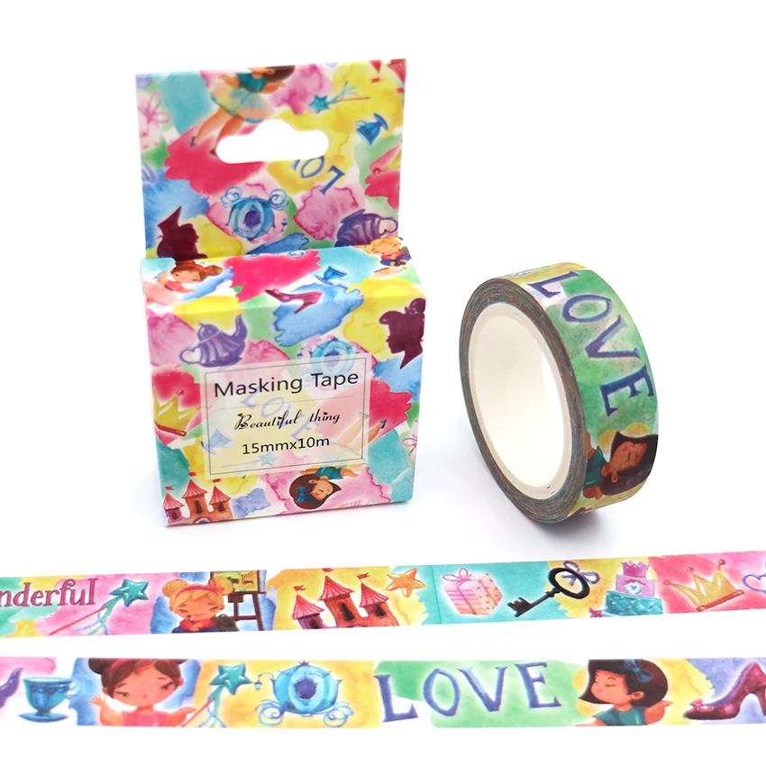 15 мм * 10 м коробка посылка Kawaii Волшебный мир лента Washi отличное качество красочные
