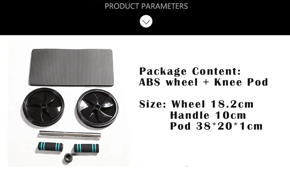 Quality Double-wheel Ab Abdominal Press Silent Wheel Rollers Crossfit Exercise Equipment for Body Building Fitness Gym Free Pad | Спорт и