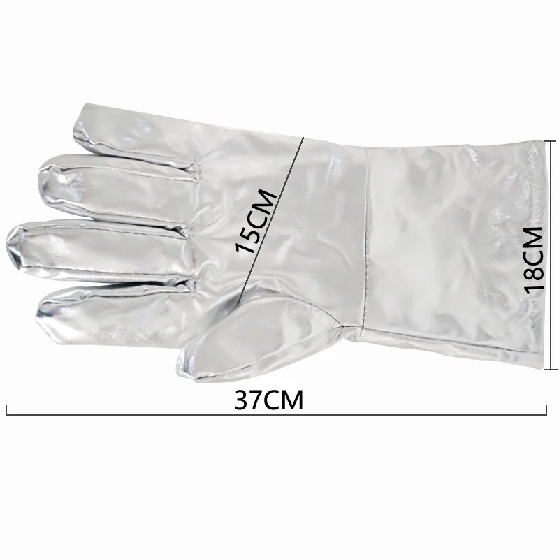 Work Gloves Heat Insulation 1000 Degree Aluminum Foil Fabric High Temperature Working Thermal Radiation Glove Fire Protection |