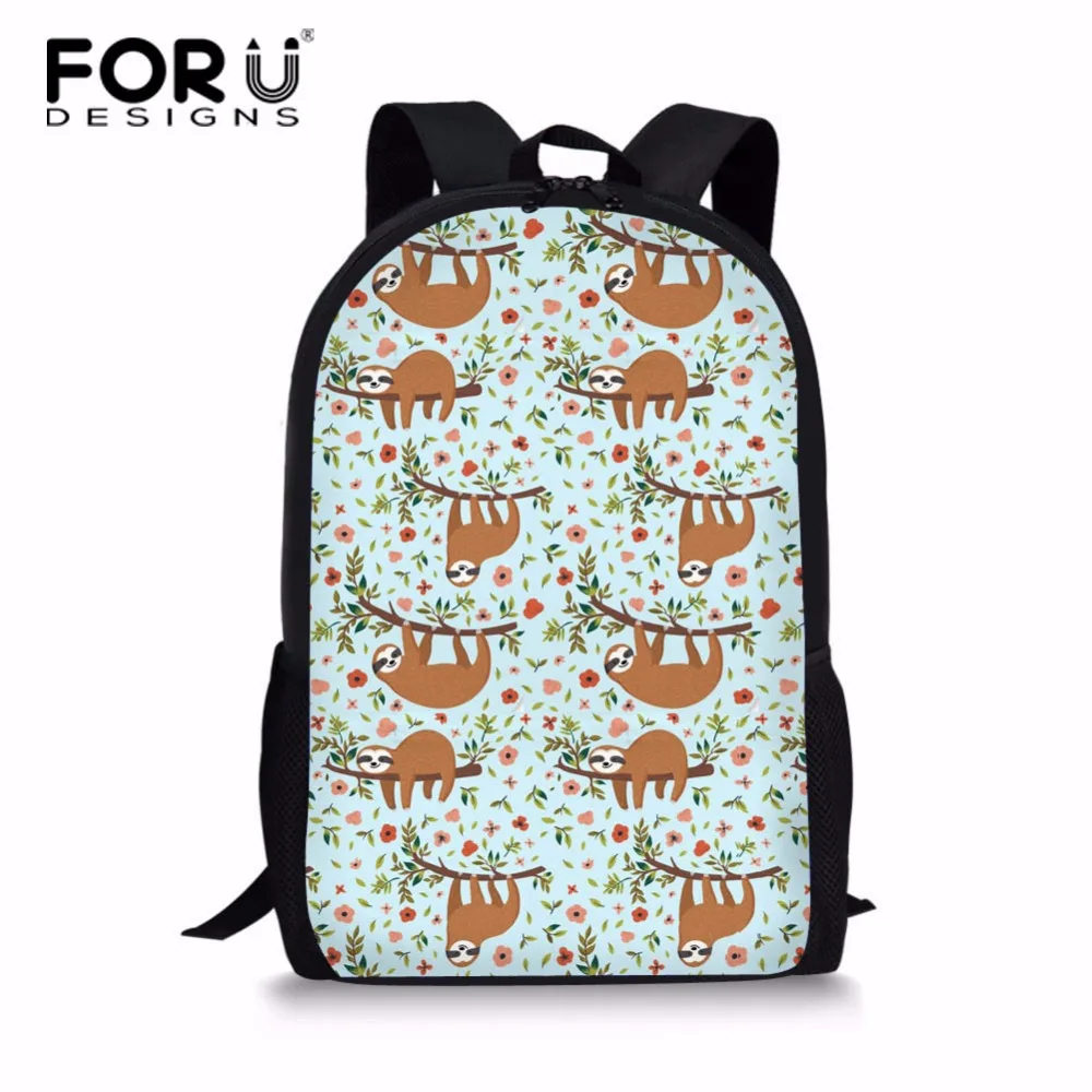 

FORUDESIGNS 3d Cute Sloth Print Girls Daily Backpack Women Casual Rucksack Cheeky Ferrets Children 16 INCH Daypacks Mochila